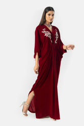 Maroon Velvet Kaftan